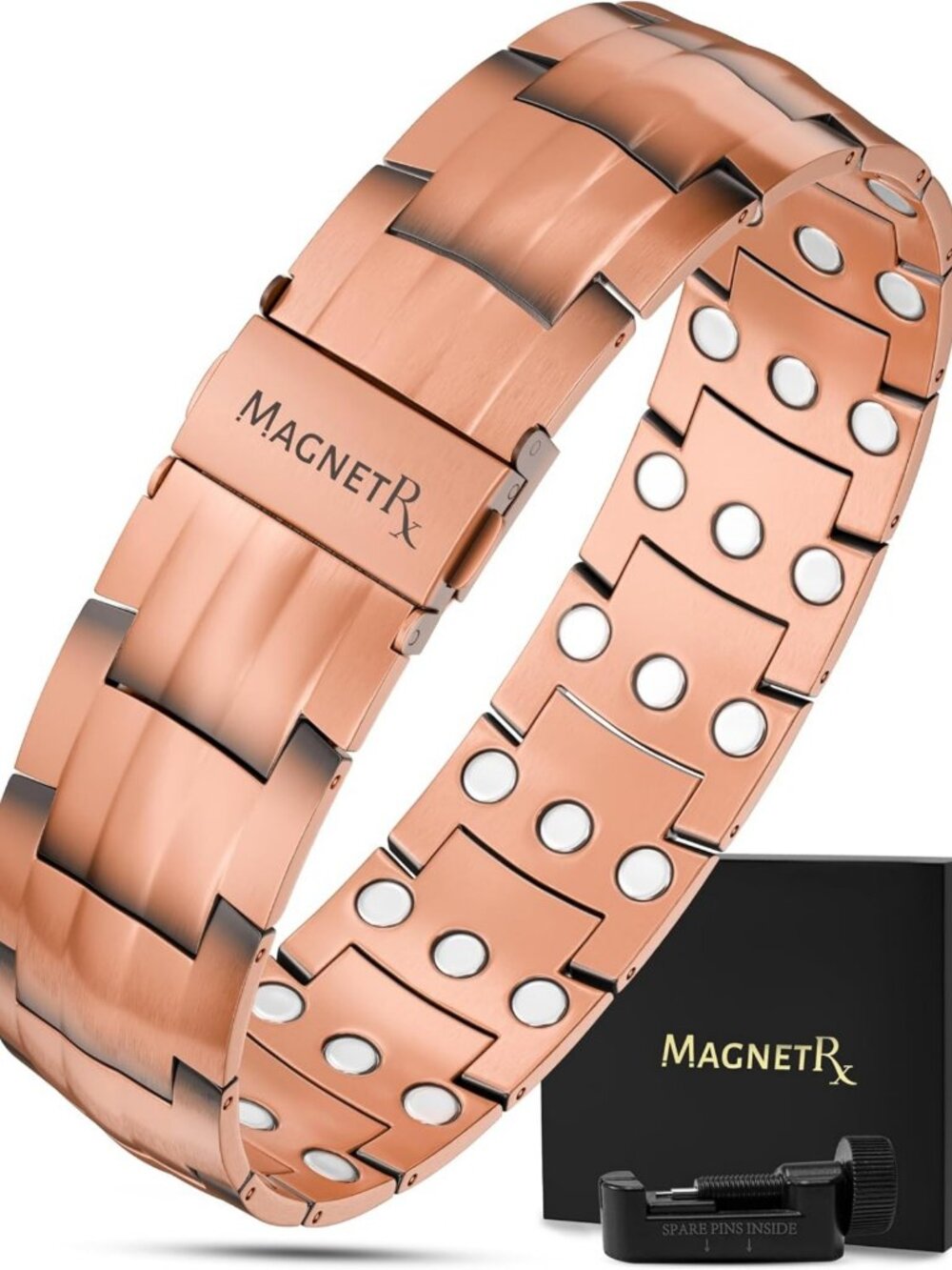 3X Strength Magnetic Copper Bracelet for Men - Adjustable, Stylish & Durable